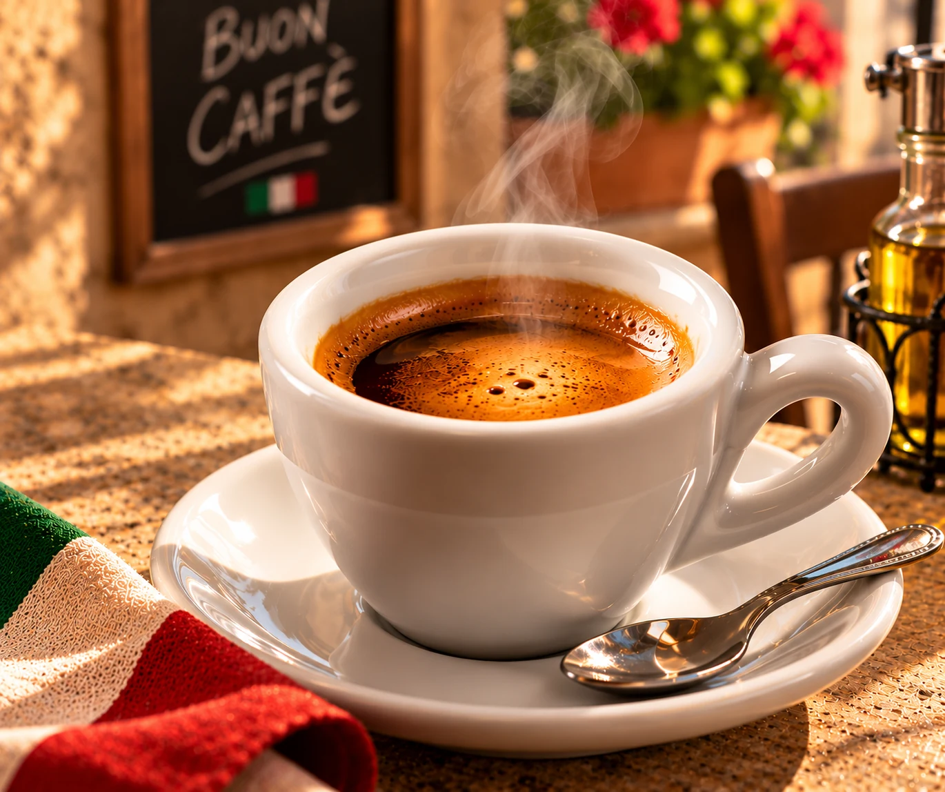 Espresso im italienischen Dolce-Vita-Ambiente